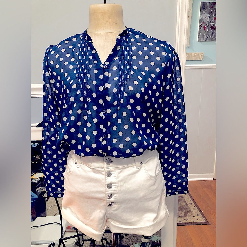 White Distressed High Waisted Button Fly Denim Shorts